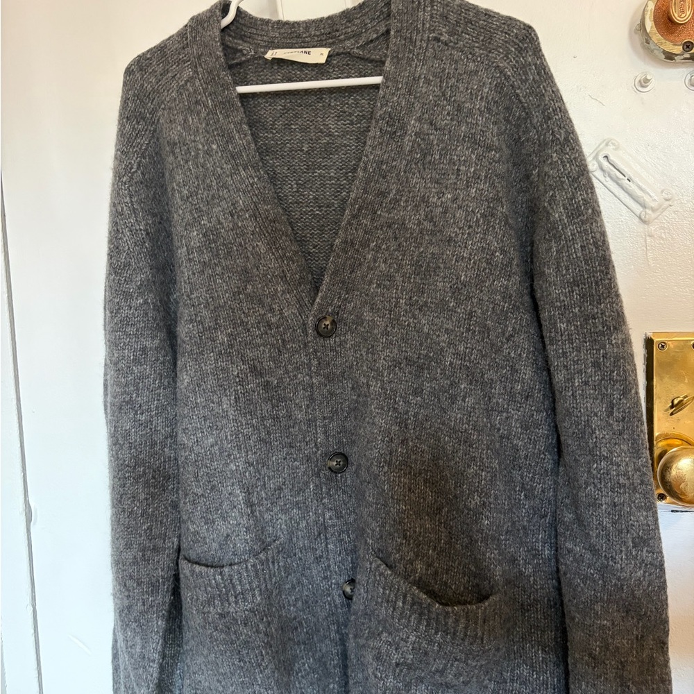 Everlane Grey Oversized Classic Cardigan Sweater